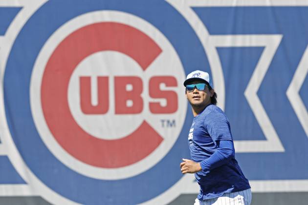 MLB, Baseball Herren, USA spring training Shota Imanaga warms up at spring training with the Chicago Cubs on March 16, 2024, in Mesa, Arizona. A14AA0002605500P