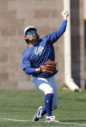 MLB, Baseball Herren, USA spring training Shota Imanaga plays catch at spring training with the Chicago Cubs on March 16, 2024, in Mesa, Arizona. A14AA0002605565P