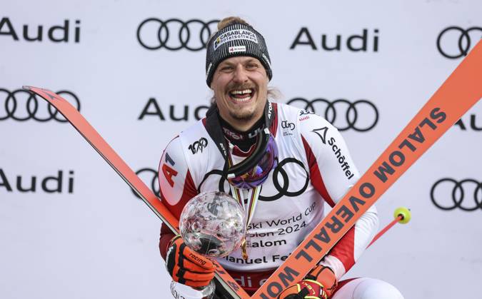 Bilder des Jahres 2024, Sport 03 März Sport Themen der Woche KW11 Sport Bilder des Tages ALPINE SKIING - FIS WC Final Saalbach SAALBACH,AUSTRIA,17.MAR.24 - ALPINE SKIING - FIS World Cup Final, slalom, men. Image shows Manuel Feller (AUT).  GEPAxpictures xWolfgangxGrebien