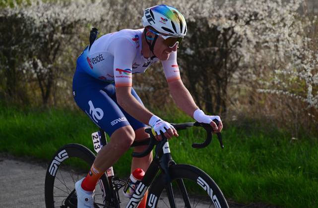 French Thomas Gachignard of TotalEnergies pictured in action during the Classic Brugge-De Panne men s elite one-day cycling race, 198,9 km from Brugge to De Panne, Wednesday 20 March 2024. LAURIExDIEFFEMBACQ x89538215x