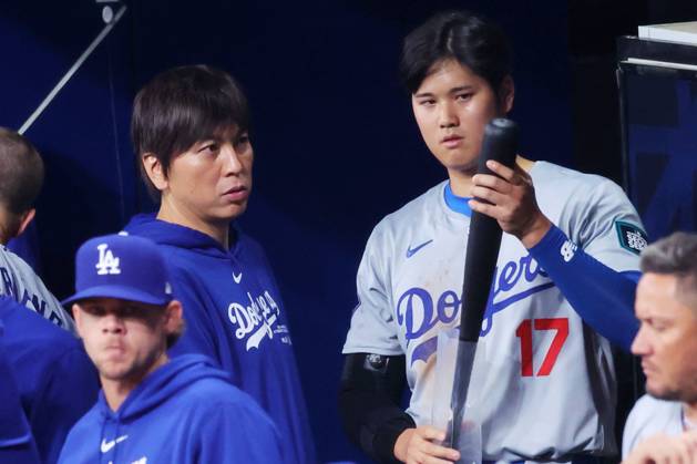 (L-R) Ippei Mizuhara, Shohei Ohtani (Dodgers), MARCH 20, 2024 - Baseball : MLB, Baseball Herren, USA World Tour Seoul Series opening game 1 between the San Diego Padres and the Los Angeles Dodgers at Gocheok Sky Dome, Seoul, South Korea. (247832556)