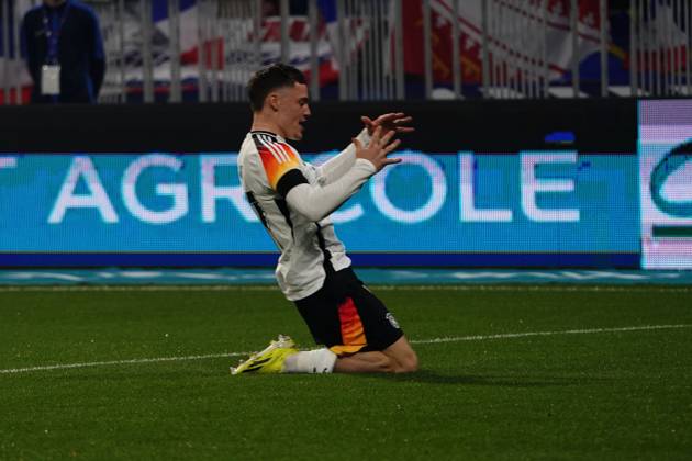 Fussball, Freundschaftsspiel, Länderspiel, Testspiel, Frankreich-Deutschland, 23.03.2024, Groupama Stadium Lyon florian wirtz Deutschland, jubelt Aktion, Einzelbild