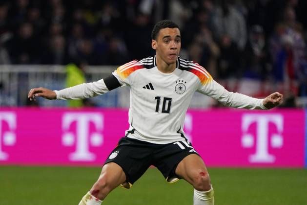 Fussball, Freundschaftsspiel, Länderspiel, Testspiel, Frankreich-Deutschland, 23.03.2024, Groupama Stadium Lyon Jamal Musiala Deutschland, Aktion, Einzelbild