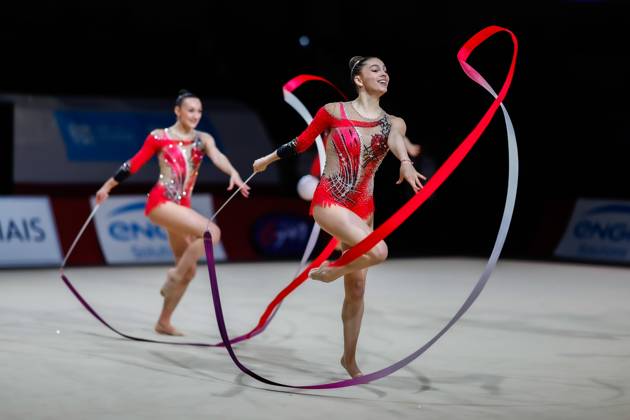 Bilder des Jahres 2024, Sport 03 März Sport Themen der Woche KW13 35th Grand Prix Internationaux de Thiais; 30.03.2024 Senior Group France (Eleonore Caburet, Ainhoa Dot, Manelle Inaho, Celia Joseph Noel, Justine Lavit, Lozea Vilarino) at All-Around; 35th Grand Prix Internationaux de Thiais on 30.03.2024 in the Palais Omnisports in Thiais (France). Copyright: xBEAUTIFULxSPORTS U.xFassbenderx