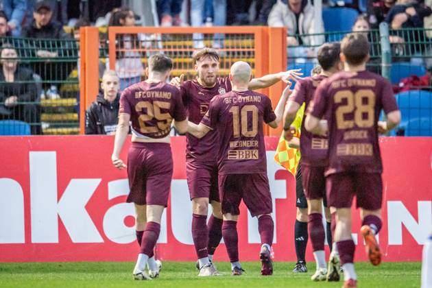 Regionalliga: BFC Dynamo vs Hertha BSC II; Berlin, 05.04.2024 Jubel zum 1:0 durch Amar Suljic (BFC Dynamo, 26) Regionalliga, BFC Dynamo vs Hertha BSC II, Sportforum Hohenschönhausen, Berlin 05.04.2024 Copyright: xBEAUTIFULxSPORTS LucianoxLimax