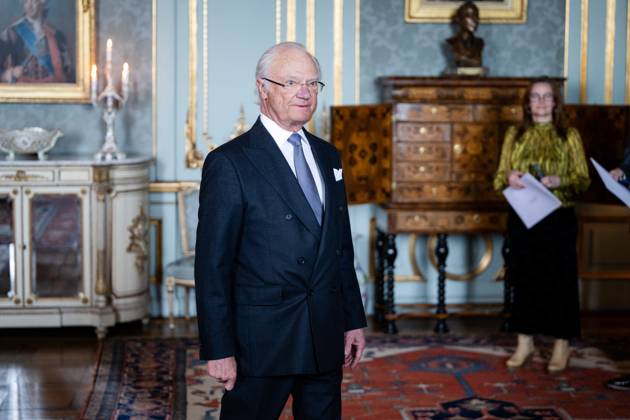 240409 Kung Carl Gustaf och Drottning Silvia efter utdelningen av H.M Konungens medalj för förtjänster om svensk idrott den 9 april 2024 i Stockholm. Copyright: SIMONxHASTEGARD BB240409SH035