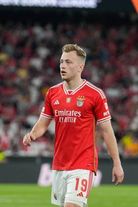 April 11, 2024, Lisbon, Portugal: Casper Tengstedt of SL Benfica in action during the UEFA Europa League Quarter-finals 1st leg football match between SL Benfica and Olympique de Marseille at Estadio da Luz. Final score: SL Benfica 2:1 Olympique de Marseille Lisbon Portugal - ZUMAs197 20240411_aaa_s197_364 Copyright: xBrunoxdexCarvalhox