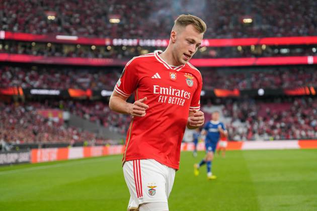 April 11, 2024, Lisbon, Portugal: Casper Tengstedt of SL Benfica in action during the UEFA Europa League Quarter-finals 1st leg football match between SL Benfica and Olympique de Marseille at Estadio da Luz. Final score: SL Benfica 2:1 Olympique de Marseille Lisbon Portugal - ZUMAs197 20240411_aaa_s197_365 Copyright: xBrunoxdexCarvalhox