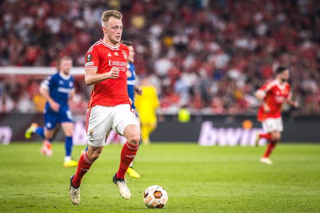 April 11, 2024, Lisbon, Portugal: Casper Tengstedt of SL Benfica in action during the UEFA Europa League quarterfinal first leg match between SL Benfica and Olympique de Marseille at Estadio da Luz in Lisbon. Lisbon Portugal - ZUMAs197 20240411_aaa_s197_553 Copyright: xHenriquexCasinhasx