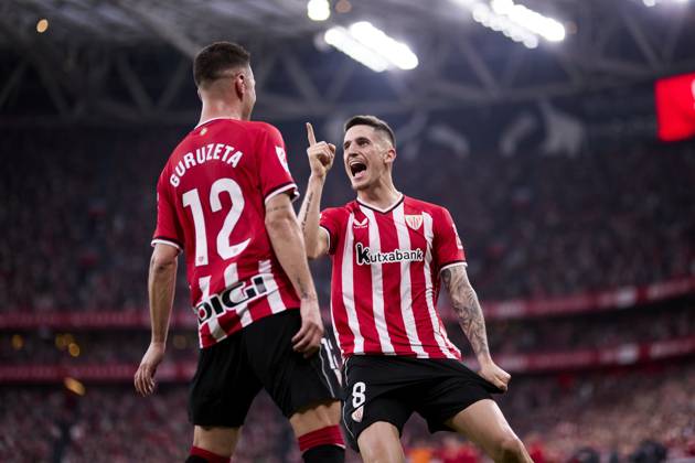 Bilder des Jahres 2024, Sport 04 April Sport Themen der Woche KW15 Sport Bilder des Tages April 14, 2024, Bilbao, Vizcaya, SPAIN: Oihan Sancet of Athletic Club celebrates after scoring goal during the LaLiga EA Sports match between Athletic Club and Villarreal CF at San Mames on April 14, 2024, in Bilbao, Spain. Bilbao SPAIN - ZUMAa181 20240414_zaa_a181_082 Copyright: xRicardoxLarreinax