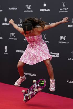Bilder des Jahres 2024, Sport 04 April Sport Themen der Woche KW17 Sport Bilder des Tages 2024 Laureus World Awards Madrid Arisa Trew Skateboarding, Australia during the Laureus World Sports Awards 2024 at Palacio De Cibeles on April 22, 2024 in Madrid, Spain. Madrid Spain  Copyright: xJosexBretonx originalFilename:breton-2024laur240422_nptOO.jpg