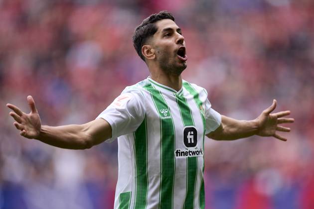 CA Osasuna v Real Betis Balompie - LaLiga EA Sports Ayoze Perez of Real Betis Balompie celebrates after scoring the team s first goal during the LaLiga EA Sports match between CA Osasuna and Real Betis Balompie at El Sadar on May 5, 2024, in Pamplona, Spain. Pamplona El Sadar Navarra Spain RL_OSAvBET_00066 Copyright: xRicardoxLarreinax