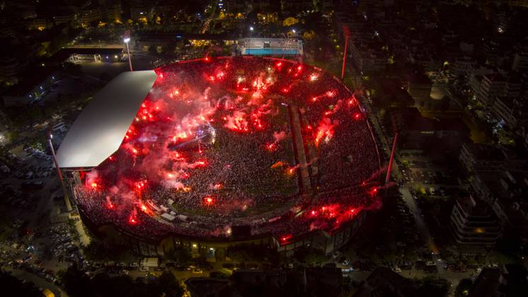 Bilder des Jahres 2024, Sport 05 Mai Sport Themen der Woche KW21 Sport Bilder des Tages Aerial panoramic view during the trophy ceremony of the greek championship held at Toumba Stadium in Thessaloniki, Greece, 19 May 2024. IMAGO ONE INCH PRODUCTIONS THESSALONIKI Greece Copyright: xOnexInchxProductionsx 6226482