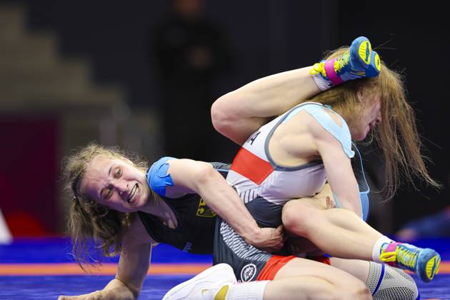 Bilder des Jahres 2024, Sport 05 Mai Sport Themen der Woche KW21 Sport Bilder des Tages U23 Wrestling European Championships 55kg WW - Aliaksandra Bulava (AIN) df. Josefine Maria Purschke (GER)