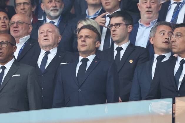 Emmanuel MACRON Prà sident de la Rà publique Francaise lors du match Olympique Lyonnais vs Paris Saint-Germain, Finale Coupe de France, Decathlon Arena stade Pierre Mauroy, le 25 mai 2024 FOOTBALL : Olympique Lyonnais vs Paris Saint-Germain - Finale Coupe de France 25 05 2024 LaurentSanson Panoramic