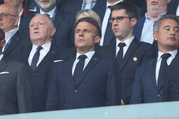 Emmanuel MACRON Prà sident de la Rà publique Francaise lors du match Olympique Lyonnais vs Paris Saint-Germain, Finale Coupe de France, Decathlon Arena stade Pierre Mauroy, le 25 mai 2024 FOOTBALL : Olympique Lyonnais vs Paris Saint-Germain - Finale Coupe de France 25 05 2024 LaurentSanson Panoramic