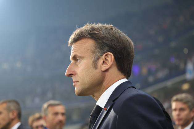 Emmanuel MACRON Prà sident de la Rà publique Francaise lors du match Olympique Lyonnais vs Paris Saint-Germain, Finale Coupe de France, Decathlon Arena stade Pierre Mauroy, le 25 mai 2024 FOOTBALL : Olympique Lyonnais vs Paris Saint-Germain - Finale Coupe de France 25 05 2024 LaurentSanson Panoramic