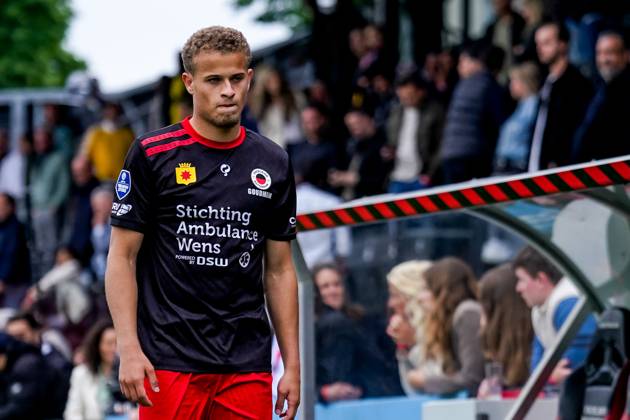 2024-06-02 Excelsior Rotterdam v NAC Breda - Dutch Keuken Kampioen Divisie Promotion Relegation Play Offs Final ROTTERDAM, NETHERLANDS - JUNE 2: Kenzo Goudmijn of Excelsior Rotterdam is disappointed about the lose during the Dutch Keuken Kampioen Divisie Promotion Relegation Play Offs Final match between Excelsior Rotterdam and NAC Breda at Van Donge & De Roo Stadion on June 2, 2024 in Rotterdam, Netherlands. (Photo by Joris Verwijst BSR Agency) Rotterdam Netherlands Content not available for redistribution in The Netherlands directly or indirectly through any third parties. Copyright: xBSRxAgencyx