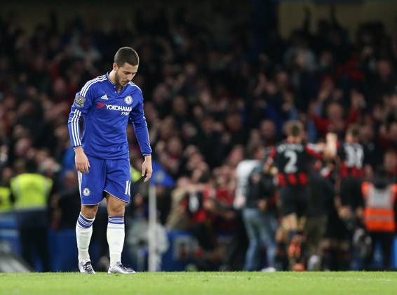 Chelsea s Eden Hazard looks on dejected after Bournemouth s opening goal..Barclays Premier League - Chelsea v AFC Bournemouth - Stamford Bridge - England - 5th December 2015 - Picture David Klein Sportimage Dec. 5, 2015 - London, United Kingdom - Chelsea s Eden Hazard looks on dejected after Bournemouth s opening goal..Barclays Premier League - Chelsea v AFC Bournemouth - Stamford Bridge - England - 5th December 2015 - Picture David Klein Sportimage. London United Kingdom EDITORIAL USE ONLY Copyright: xx ZUMA-20151205_zaf_si1_102.jpg DavidxKleinx csmphototwo204384