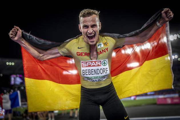 Bilder des Jahres 2024, Sport 06 Juni Sport Themen der Woche KW24 Sport Bilder des Tages Leichtathletik-Europameisterschaften; Rom, 10.06.2024 Karl BEBENDORF (GER) gewinnt Bronze über 3000m Hindernis und schreit seine Freude heraus; Leichtathletik-Europameisterschaften am 10.06.24 im in Rom, Italien. Copyright: xBEAUTIFULxSPORTS AxelxKohringx
