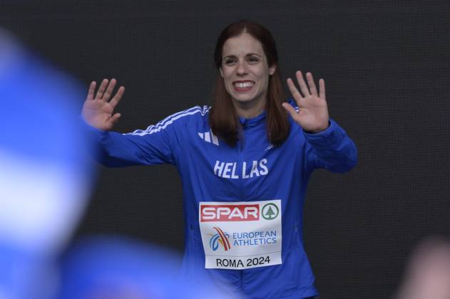 Leichtathletik, EM in Rom, Stabhochsprung der Frauen, Siegerehrung Silver medallist, Aikaterini Stefanidi of Team Greece poses for a photo during the medal ceremony for the Women s Pole Vault Final during the 26th edition of Rome 2024 European Athletics Championships at the Olympic Stadium in Rome, Italy - Tuesday, June 11, 2024 - Athletics  Copyright: xFabrizioxCorradetti LaPressex