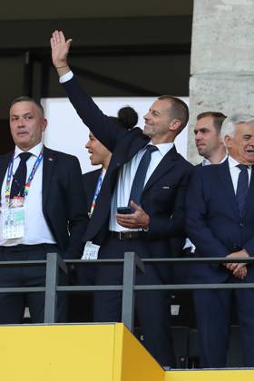 15.06.2024, xtgx, Fussball EM 2024, Spanien - Kroatien emspor, v.l. Aleksander Ceferin (UEFA Präsidennt) (DFL DFB REGULATIONS PROHIBIT ANY USE OF PHOTOGRAPHS as IMAGE SEQUENCES and or QUASI-VIDEO) Berlin