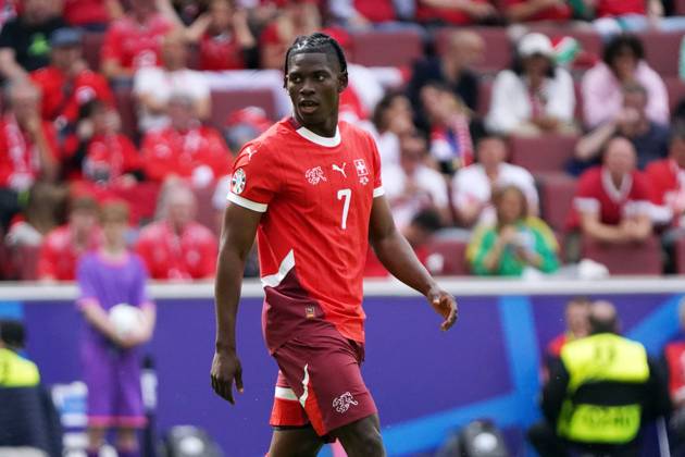 Fussball, UEFA EURO, EM, Europameisterschaft,Fussball 2024, EM 2024, Gruppenphase, Gruppe A, Ungarn-Schweiz Köln Stadion Breel Embolo Schweiz ,Aktion, Einzelbild