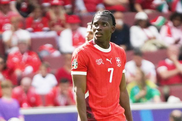 Fussball, UEFA EURO, EM, Europameisterschaft,Fussball 2024, EM 2024, Gruppenphase, Gruppe A, Ungarn-Schweiz Köln Stadion Breel Embolo Schweiz ,Aktion, Einzelbild