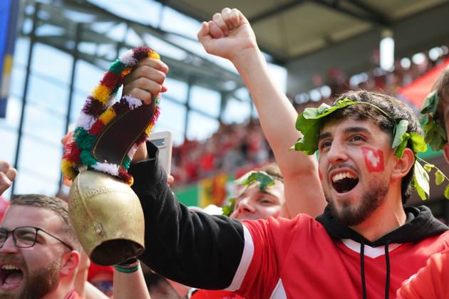 Fussball, UEFA EURO, EM, Europameisterschaft,Fussball 2024, EM 2024, Gruppenphase, Gruppe A, Ungarn-Schweiz Köln Stadion Schweizer Fans