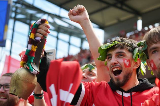 Fussball, UEFA EURO, EM, Europameisterschaft,Fussball 2024, EM 2024, Gruppenphase, Gruppe A, Ungarn-Schweiz Köln Stadion Schweiz ,, Fans