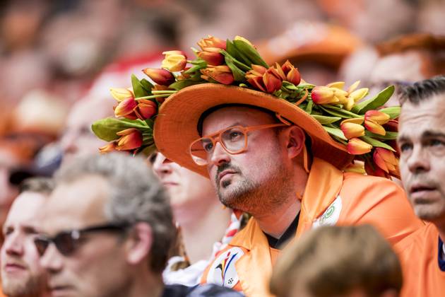 Poland v Netherlands, UEFA EURO, EM, Europameisterschaft,Fussball 2024, Hamburg, Germany Hamburg, Germany. 16th, June 2024. Football fans of the Netherlands seen on the stands during the UEFA Euro 2024 match in Group D between Poland and the Netherlands at Volksparkstadion in Hamburg. Hamburg Germany Copyright: xGonzalesxPhoto LassexLagonix