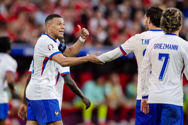 240617 Kylian Mbappà of France celebrates the 0-1 goal during the UEFA EURO, EM, Europameisterschaft,Fussball 2024 Football Championship match between Austria and France on June 17, 2024 in Düsseldorf. Photo: Jesper Zerman BILDBYRAN kod JZ JZ0540 fotboll football soccer fotball fotbolls-em europamästerskap em uefa euro uefa european football championship euro 2024 österrike austria frankrike france bbeng jubel Copyright: JESPERxZERMAN BB240617JZ078