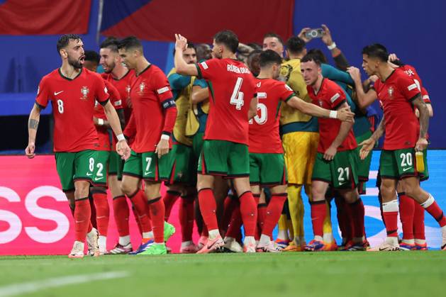 Leipzig Stadium Leipzig, Tuesday, June 18, 2024 UEFA EURO, EM, Europameisterschaft,Fussball 2024 Germany, Group F stage Matchday 1 Group F Portugal - Czechia, Portugal Torjubel, Goal celebration, celebrate the goal Copyright: JoaquimxFerreira