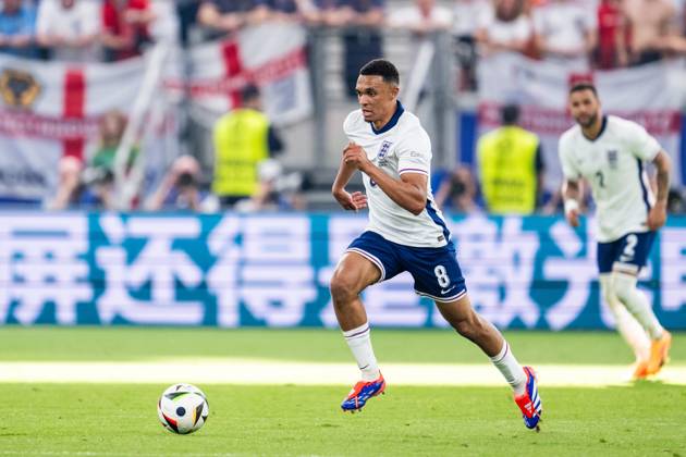 240620 Trent Alexander-Arnold of England during the UEFA EURO, EM, Europameisterschaft,Fussball 2024 Football Championship match between Denmark and England on June 20, 2024 in Frankfurt. Photo: Mathias Bergeld BILDBYRAN kod MB MB0939 fotboll football soccer fotball fotbolls-em europamästerskap em uefa euro uefa european football championship euro 2024 danmark denmark england bbeng Copyright: MATHIASxBERGELD BB240620MB248