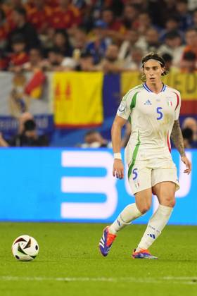 Italy™s Riccardo Calafiori during the Euro 2024 soccer match between Spain and Italy at the Veltins-Arena Stadion, Cologne, Germany - Thursday 20 , June , 2024. - Soccer . Copyright: xFabioxFerrari LaPressex
