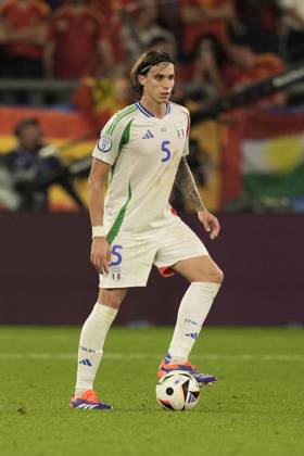 Italy™s Riccardo Calafiori during the Euro 2024 soccer match between Spain and Italy at the Veltins-Arena Stadion, Cologne, Germany - Thursday 20 , June , 2024. - Soccer . Copyright: xFabioxFerrari LaPressex