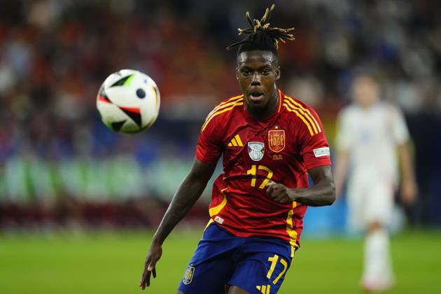 Spain v Italy: Group B - UEFA EURO, EM, Europameisterschaft,Fussball 2024 Nico Williams left winger of Spain and Athletic Club Bilbao during the UEFA EURO 2024 group stage match between Spain and Italy at Arena AufSchalke on June 20, 2024 in Gelsenkirchen, Germany. Gelsenkirchen Germany Copyright: xJosexBretonx originalFilename:breton-spainvit240620_nptwb