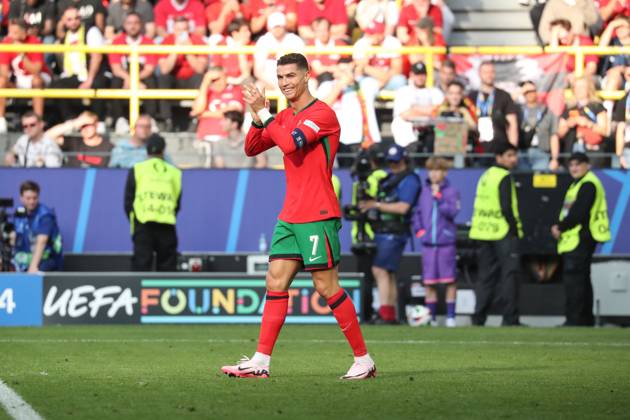 Germany - UEFA EURO, EM, Europameisterschaft,Fussball 2024 - Turkey vs Portugal - 15 06 2024 GERMANY, DORTMUND, JUNE 22. Cristiano Ronaldo of Portugal gestures during the UEFA EURO 2024 group F stage match between Turkey and Portugal, on June 22, 2024 at BVB Stadion in Dortmund, Germany. Photo by Manuel Blondeau AOP.Press Dortmund BVB Stadion Germany Copyright: x ManuelxBlondeau AOP.Pressx AOP20240622 0226