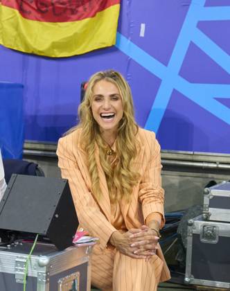 Anna KRAFT, GER TV presenter RTL, in the group A stage match GERMANY - SWITZERLAND 1-1 of the UEFA European Championships 2024 on Jun 23, 2024 in Frankfurt, Germany.