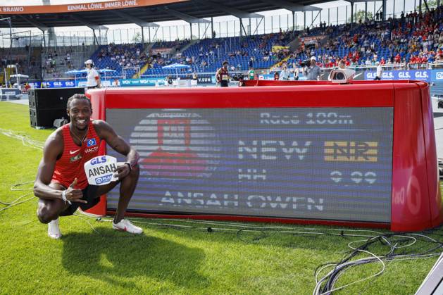 Bilder des Jahres 2024, Sport 06 Juni Sport Themen der Woche KW26 Sport Bilder des Tages Deutsche Leichtathletik-Meisterschaften; Braunschweig, 29.06.2024 Owen Ansah (Hamburger SV) läuft neuen Deutschen Rekord über 100m in 9,99s; Deutsche Leichtathletik-Meisterschaften am 29.06.2024 im Eintracht-Stadion, Braunschweig (Niedersachsen). Copyright: xBEAUTIFULxSPORTS AxelxKohringx