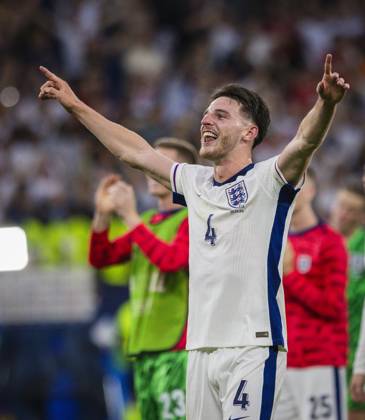 Gelsenkirchen, Germany. 30th Jun 2024. Final jubilation: Declan Rice (ENG) England - Slovakia England - Slowakei .06.2024