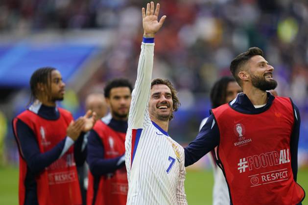 GER: France v Belgium. UEFA EURO, EM, Europameisterschaft,Fussball 2024 Antonie Griezmann of France celebrating at full time during the UEFA Euro 2024 match between France and Belgium, Round of 16, played at Dusseldorf Arena on July 1, 2024 in Düsseldorf, Germany. kpng Copyright: xSergioxRuizx xPRESSINPHOTOx PS_240701_FRA_BEL_017