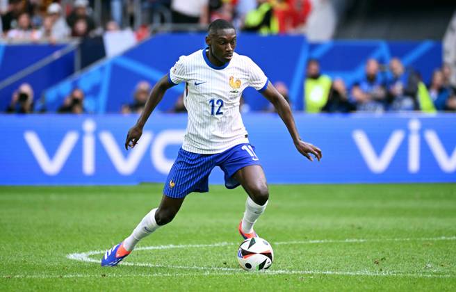 Fussball, Europameisterschaft, EURO 2024, Achtelfinale, Merkur Spiel-Arena Düsseldorf: Frankreich Belgien 1:0; Randal Kolo Muani (FRA). Aktion, Einzelbild.