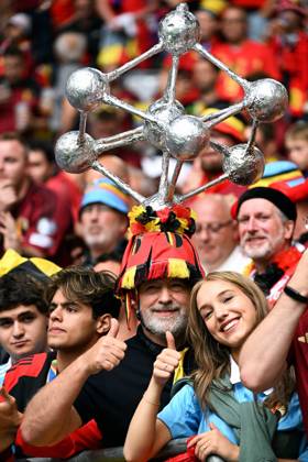 Fussball, Europameisterschaft, EURO 2024, Achtelfinale, Merkur Spiel-Arena Düsseldorf: Frankreich Belgien 1:0; Fans Belgien. Fan, Fans, Fankultur, Begeisterung.