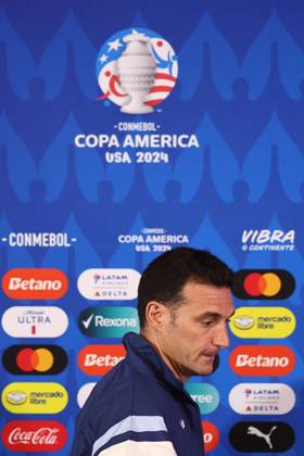 Argentina s coach, Lionel Scaloni, during a press conference, PK, Pressekonferenz prior to the match against Ecuador for the quarterfinals of the Copa Amà rica USA 2024, at NRG Stadium in Houston, TX, on July 3, 2024. HOUSTON UNITED STATES Copyright: xALEJANDROxPAGNIx