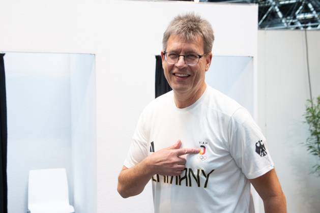Thomas WEIKERT, DOSB-Praesident, Einkleidung der Deutschen Olympiamannschaft Team D fuer die Olympischen Spiele und die Paralympics 2024 in Paris Frankreich am 05.07.2024 in Duesseldorf, Ã‚Â