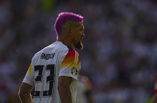 Robert Andrich, DFB 23 with pink hair in the quarter final match GERMANY - SPAIN 1-2 n.V. of the UEFA European Championships 2024 on Jul 5, 2024 in Stuttgart, Germany.
