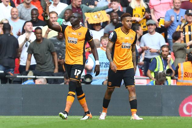 Soccer 2016: European Soccer May 28, 2016 - London, United Kingdom - Hull?s Mohamed Diame celebrates his opening goal during the Skybet Championship Play Off Final match at Wembley Stadium. Photo credit should read: Philip Oldham Sportimage. London United Kingdom EDITORIAL USE ONLY Copyright: xx ZUMA-20160528_zaf_si1_043.jpg PhillipxOldhamx csmphototwo285773