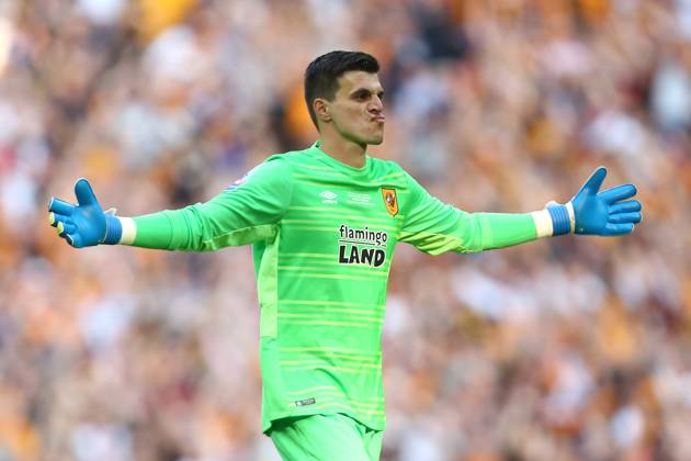 Soccer 2016: European Soccer May 28, 2016 - London, United Kingdom - Hull?s Eldin Jakupovic celebrates his sides opening goal during the Skybet Championship Play Off Final match at Wembley Stadium. Photo credit should read: Philip Oldham Sportimage. London United Kingdom EDITORIAL USE ONLY Copyright: xx ZUMA-20160528_zaf_si1_045.jpg PhillipxOldhamx csmphototwo285795