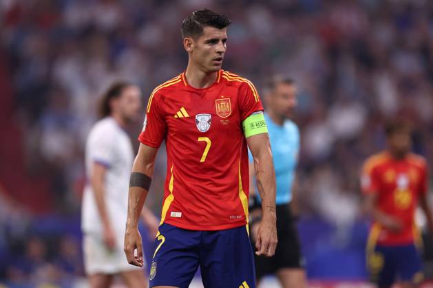 Spain - France Alvaro Morata of Spain looks on during the UEFA EURO, EM, Europameisterschaft,Fussball 2024 semi-final match between Spain and France at Munich Football Arena on July 9, 2024 in Munich, Germany . Munich Munich Football Arena Germany Copyright: xMarcoxCanonierox